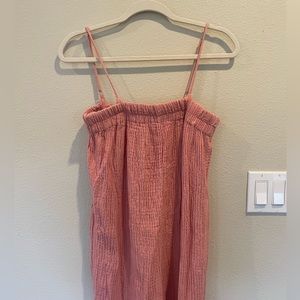 ZARA Pink Gauze Smocked Jumpsuit Size S